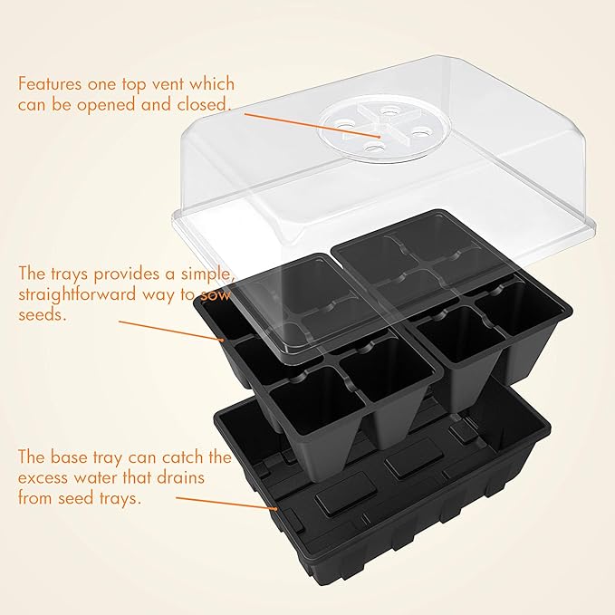 Gardzen 10 Pack Seed Starting Tray, Plant Germination Trays, Seed Starter Kit - Image 2