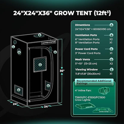 MARS HYDRO 2x2x3 Advanced Grow Tent, - Image 9