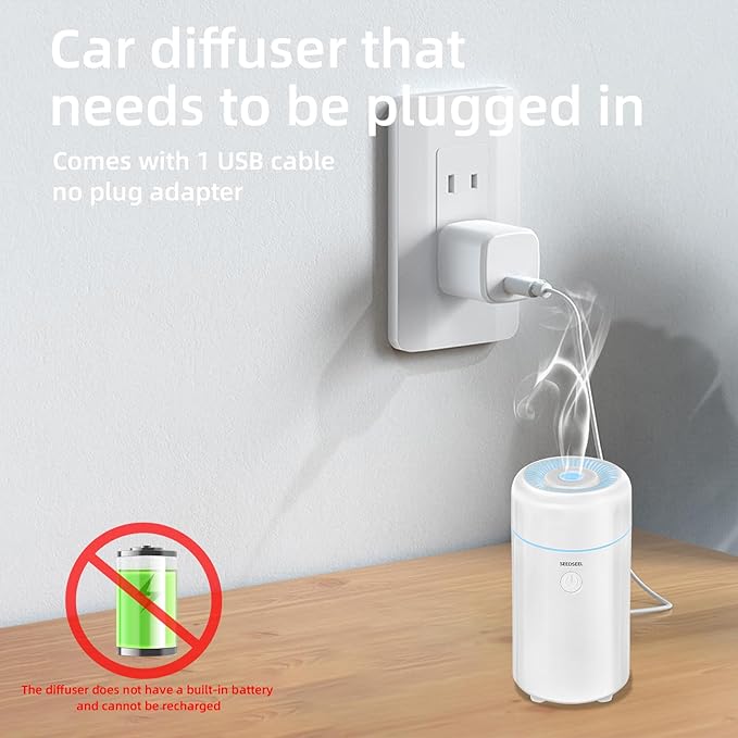 100ML Car Diffuser Humidifier, Cool Mist Air Essential Oil Diffuser - Image 2
