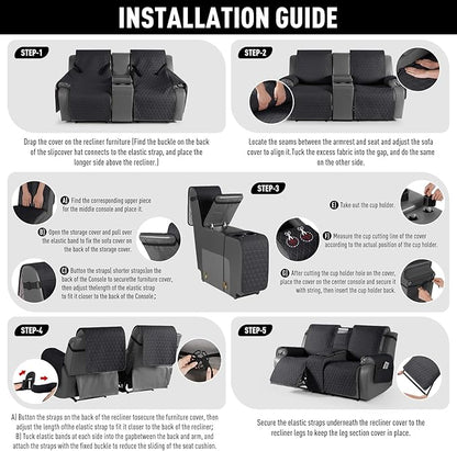 TAOCOCO 100% Waterproof Loveseat Recliner Couch Sofa Covers - Image 7