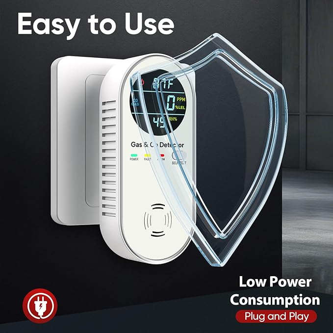 NICGOL 4-in-1 Combination Carbon Monoxide Detectors & Natural Gas Leak Detector - Image 4