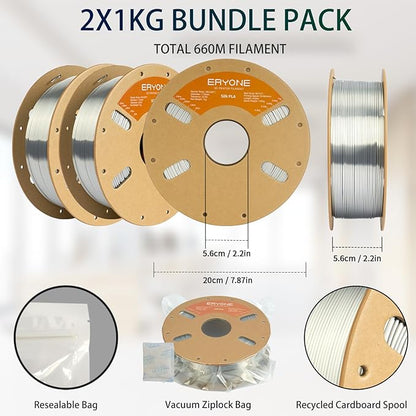 ERYONE Silk PLA Filament for 3D Printer 1.75mm +/- 0.03mm, 2KG Cardboard Spool - Image 7