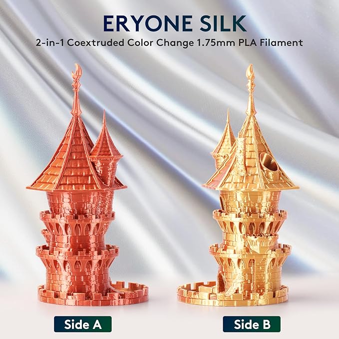 ERYONE Silk Dual Color PLA Filament 3D Printer 1.75mm +/- 0.03mm, Bicolor - Image 3