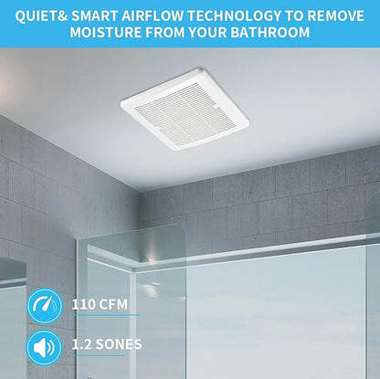 Tech Drive Bathroom fan 110 CFM, 1.5Sone No Attic access Needed Installation - Image 2