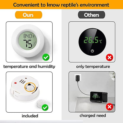2 PCS White Reptile Thermometer and Humidity Gauge - Image 5