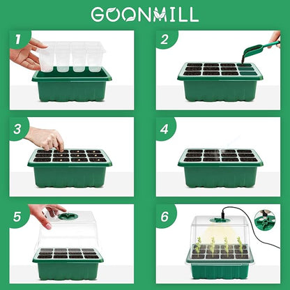 Seed Starter Tray with Grow Light, 5 Packs Plant Starter Tray Seedling Starter - Image 7