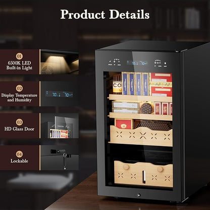 65L Electric Cigar Humidor, Intelligent Temperature & Humidity Control - Image 5