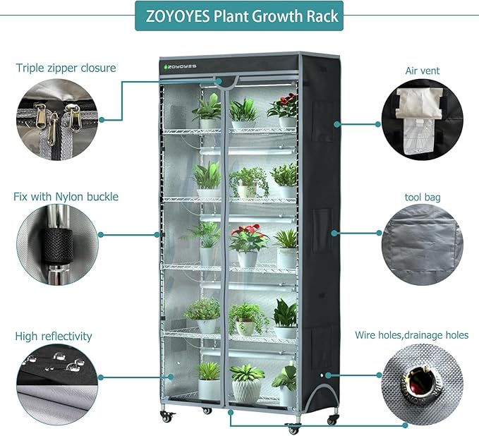 Indoor Greenhouse 6-Tier Plant Rack - Image 3