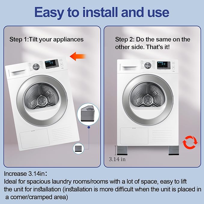 4Pcs Anti Vibration Pads for Washing Machine, Stops Washer Dryer Moving - Image 4