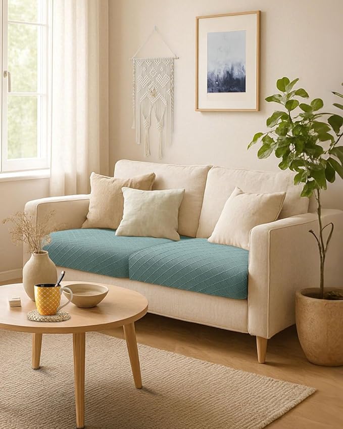 Fuloon Waterproof Seat Cushion Covers 3 PCS, Stretch Sofa Cushion Slipcovers - Image 7