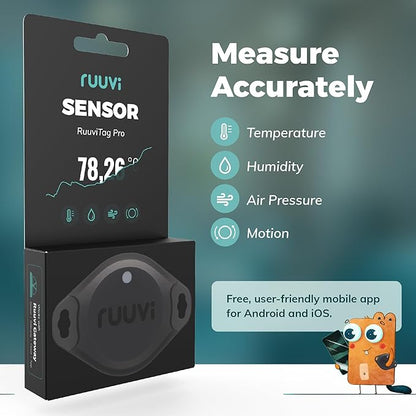 RuuviTag Pro 4in1 Wireless Bluetooth Temperature, Air Humidity, and Air - Image 2