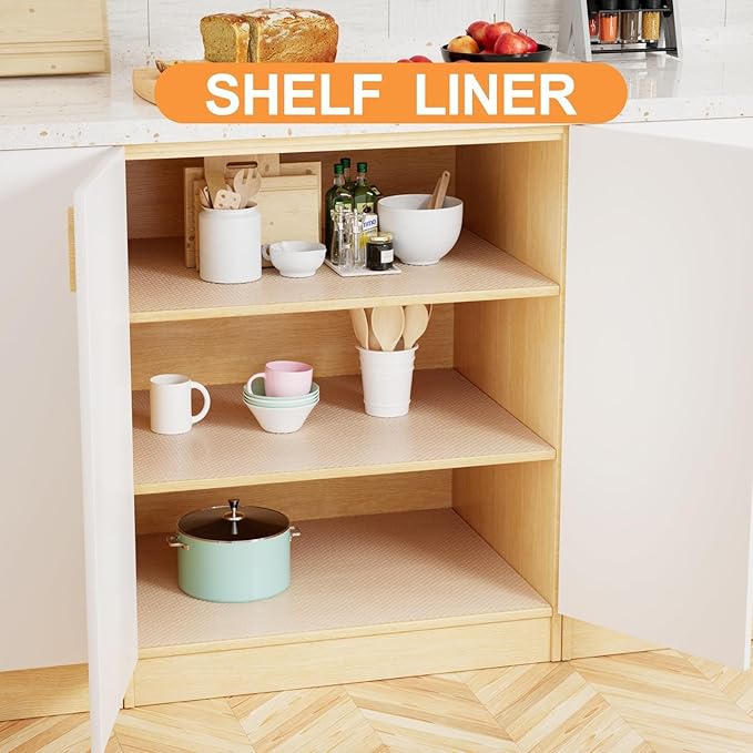 FLPMIX Large Cabinets Shelf Liner: 22" x 300" Clear Waterproof Under Sink Mat - Image 2
