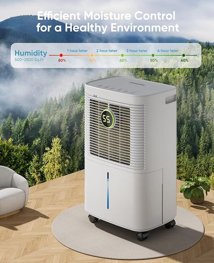 34 Pints Dehumidifier for Basement and Home, Quiet 3-Mode Operation - Image 3