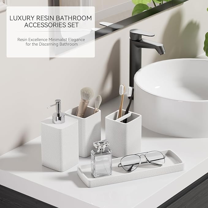 White Bathroom Set, Bath Towel Set, Natural Loofah Sponge, Soap Dispenser - Image 6