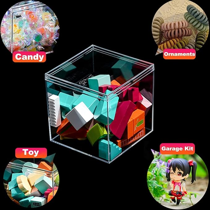 Acrylic Box 2 Packs 3 * 3 * 3 Inch Clear Square Cube Display Case - Image 5