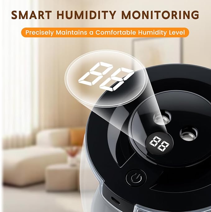 Humidifiers for Bedroom, 3 L Cool Mist Top-Fill 40H Super Long Time, 23dB Quiet - Image 5