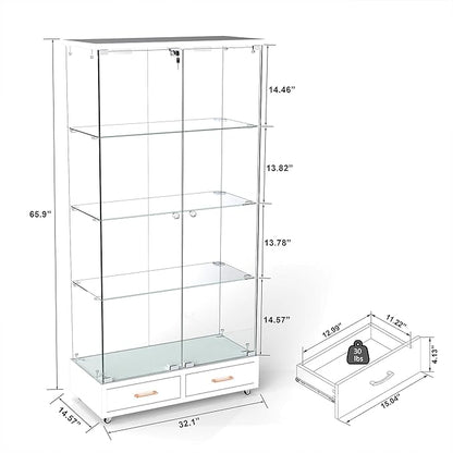 Yoluckea 4 Tier Glass Display Cabinet - Image 2