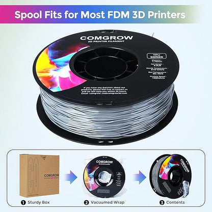Comgrow TPU Filament 1.75, 3D Printing Filament, Flexible 3D Printer Filament - Image 5