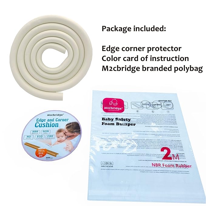 M2cbridge U Shape Extra Thick Furniture Table Edge Protectors Foam 6.5 Ft - Image 2
