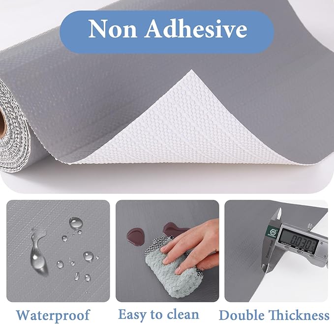 Shelf Liners for Kitchen Cabinets Non Adhesive Drawer Liner 12in x 30FT Pure - Image 4