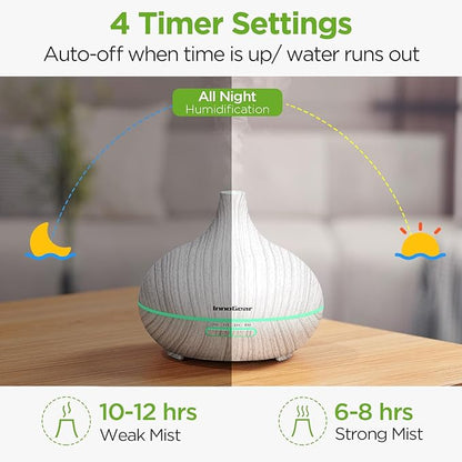 InnoGear Aromatherapy Diffuser & 10 Essential Oils Set, 400ml Diffuser - Image 4