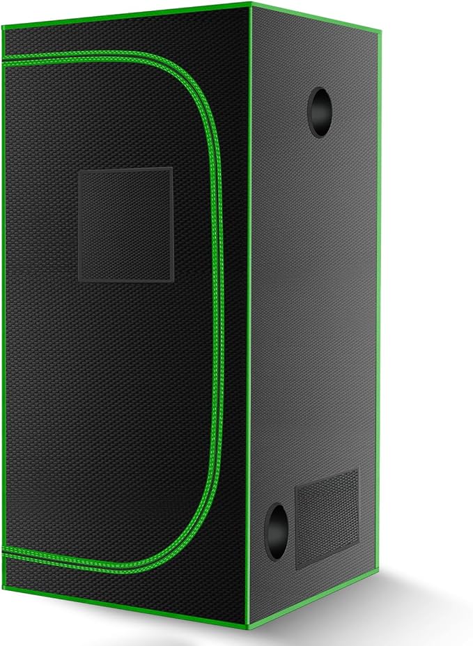 MELONFARM 32"x32"x63'' Grow Tent, High Reflective 600D Diamond Mylar Canvas by MELONFARM