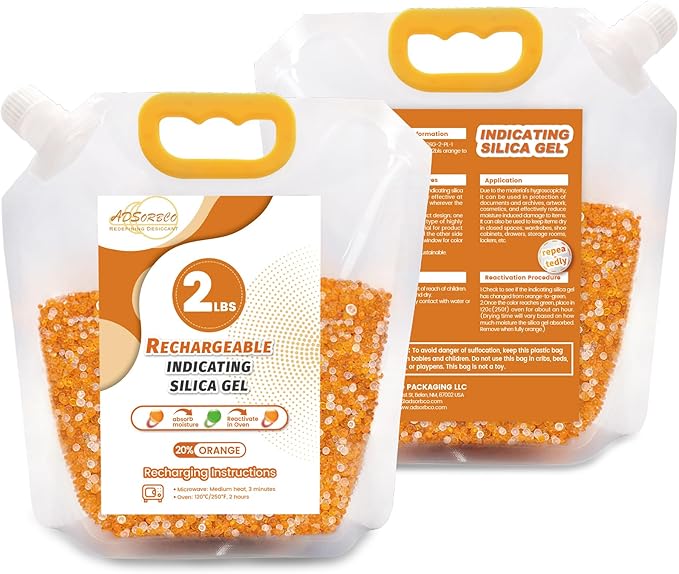 Silica Gel Desiccant Beads – Reusable Desiccant Bulk 3mm Beads by SorbcoPackagingLLC