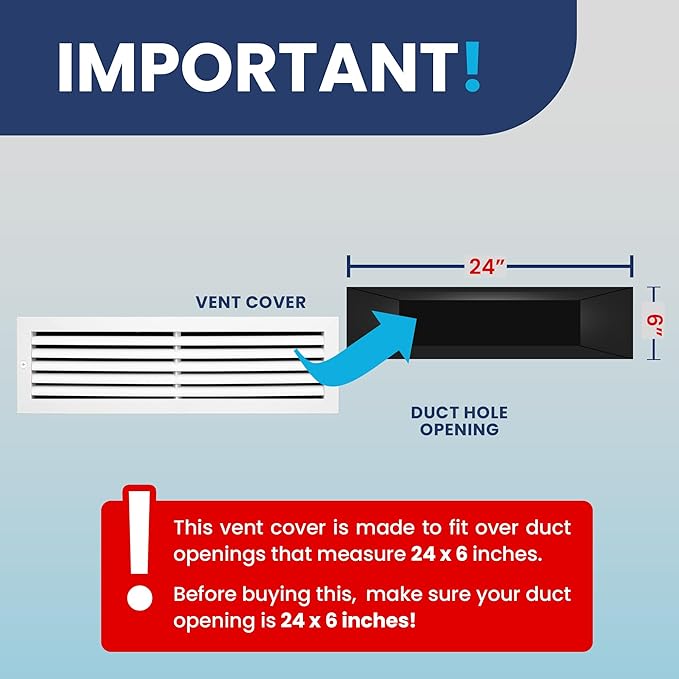 24x6 Inch Air Return Vent Cover Decorative – Premium Aluminum AC Vent Cover - Image 4