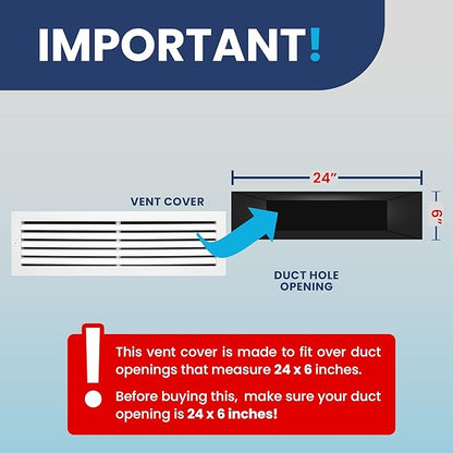 24x6 Inch Air Return Vent Cover Decorative – Premium Aluminum AC Vent Cover - Image 4