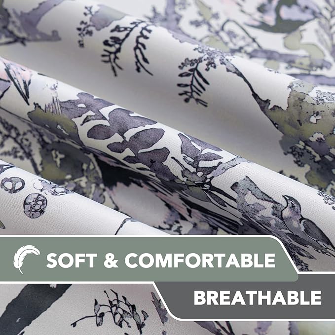 H.VERSAILTEX Floral 100% Blackout Curtains 63 inch Length 2 Panels Vintage - Image 7