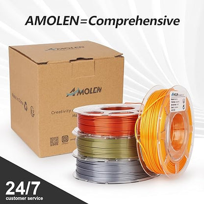 AMOLEN PLA 3D Printer Filament PLA Filament 1.75mm Silk Filament Bundle - Image 5
