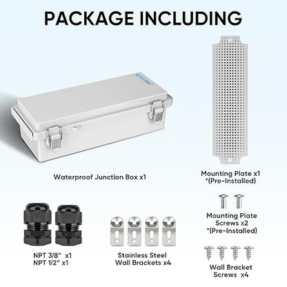 TICONN Outdoor Electrical Box Waterproof, Junction Box IP67 ABS Plastic - Image 6