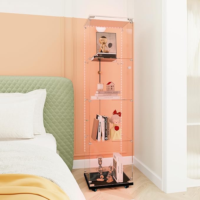 Yoluckea 4 Tiers Glass Display Cabinet - Image 7