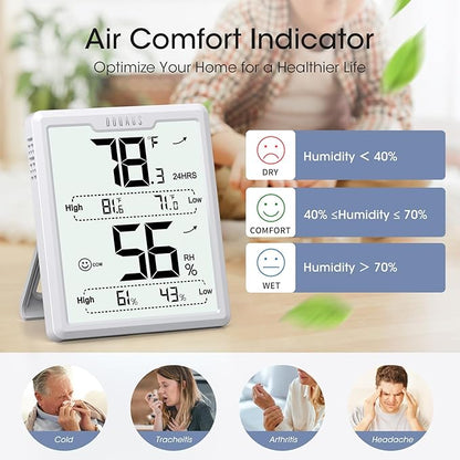 DOQAUS Digital Hygrometer Room Thermometer Indoor, Humidity Meter - Image 4