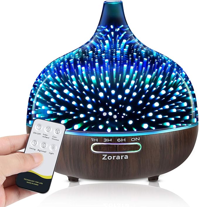 Essential Oil Diffuser 550ml Cool Mist Humidifier 3D Glass Ultrasonic by Unknown