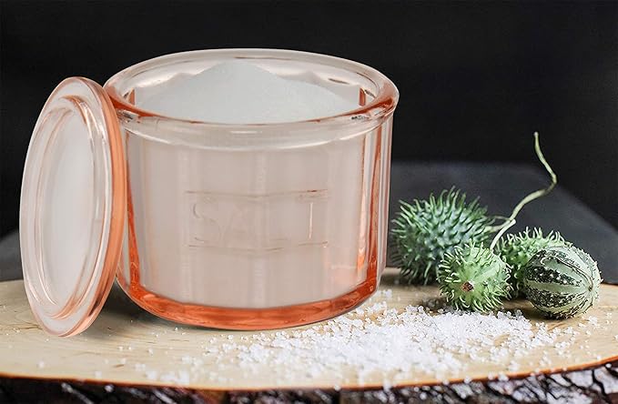 HOME-X Depression Style Pink Glass Salt Cellar - Image 3