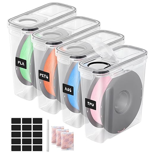 3D Printer Filament Dry Box, Transparent Dust-Proof Organizer by Rolheit