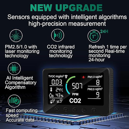 12 in 1 Air Quality Monitor Indoor, - Image 6