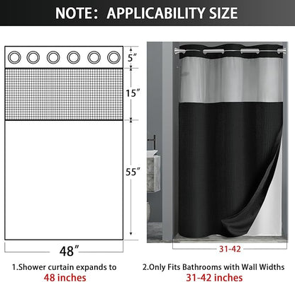 No Hook Shower Curtain and Liner Set - Image 6