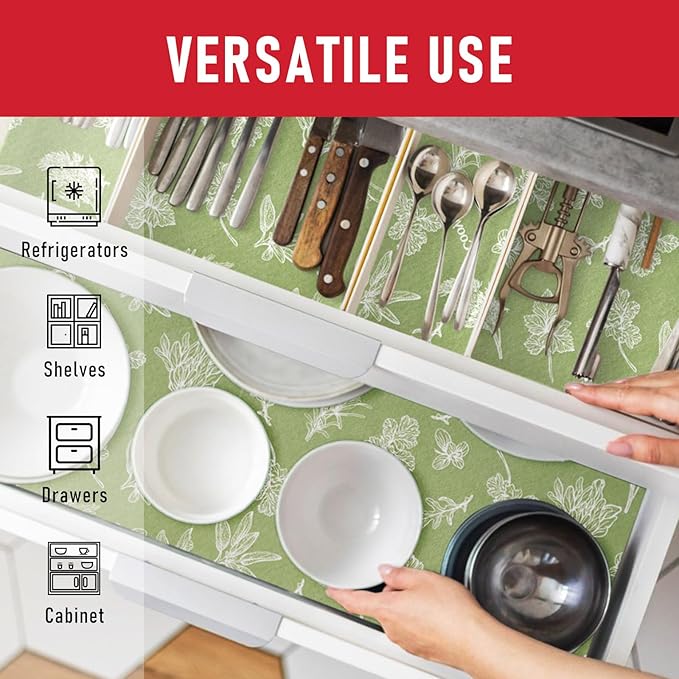 Cooyes Shelf Liner for Refrigerator & Drawer, Non-Adhesive Cabinets Liner for - Image 7