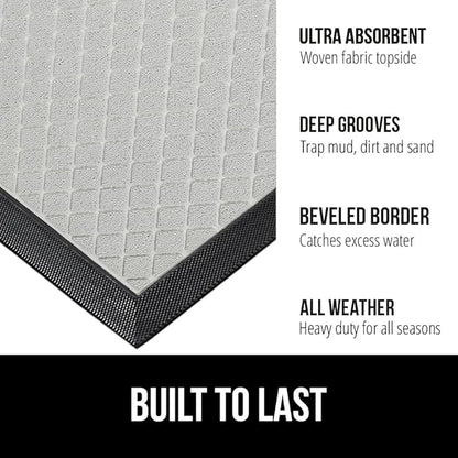 GORILLA GRIP 100% Waterproof All-Season WeatherMax Doormat US Designed Natural - Image 2