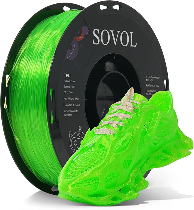 Sovol TPU Filament 1.75mm, 95A Soft TPU Flexible 3D Printer Filament by Sovol