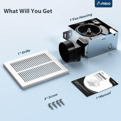 Amico Bathroom Exhaust Fan 2 Pack, 80 CFM, 1.0 Sones, Low Noise, Ceiling - Image 7
