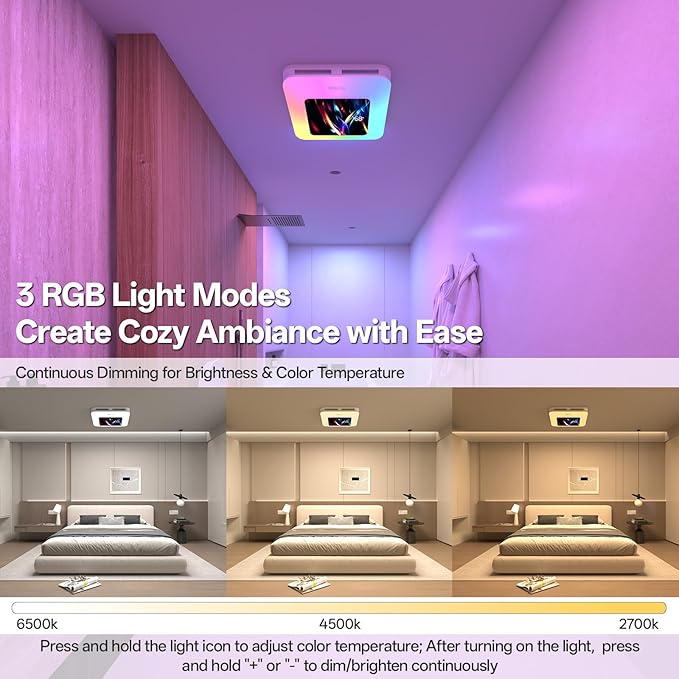Bathroom Fan with Humidity Sensor, 230 CFM 1.0 Sone Bathroom Exhaust Fan with - Image 2