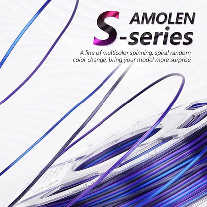 AMOLEN Silk PLA 3D Printer Filament Bundle, Shiny Multicolor Rainbow PLA - Image 2