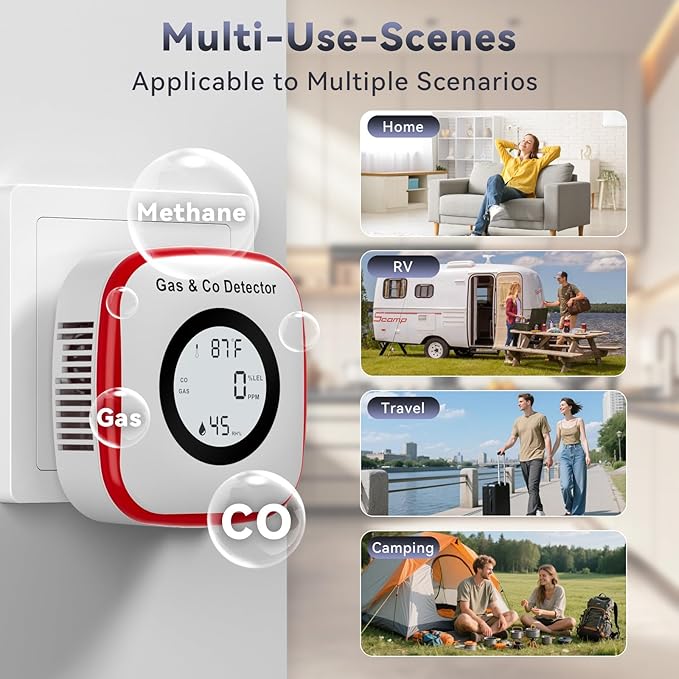 Carbon Monoxide Detectors & Gas Leak Detector, CO Detectors Plug in Wall - Image 7