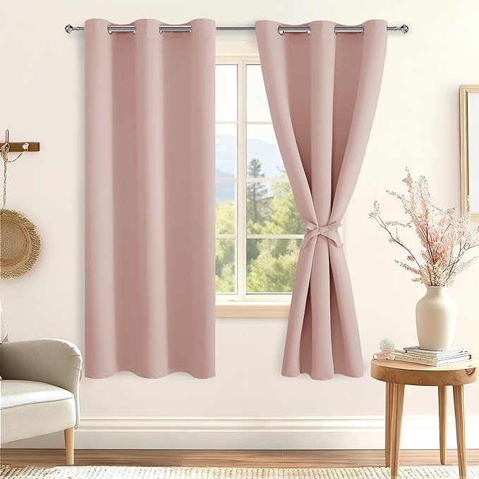 Hiasan Room Darkening Curtains for Bedroom, Energy Saving Window Curtain Panels by Hiasan