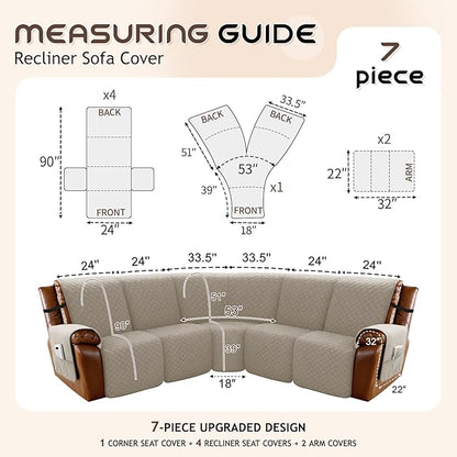 Arfntevss Waterproof Recliner Sectional Couch Covers - Image 5