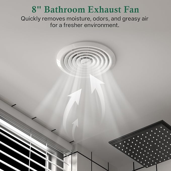 Bathroom Exhaust Fan 8", 1.0 Sones Ideal Ventilation - Image 2