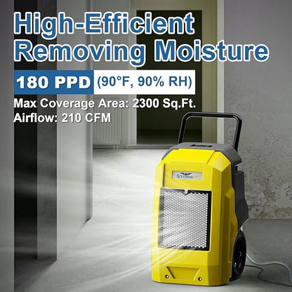 ALORAIR Storm Pro Commercial Dehumidifier 180 PPD, LGR Portable Dehumidifier - Image 2